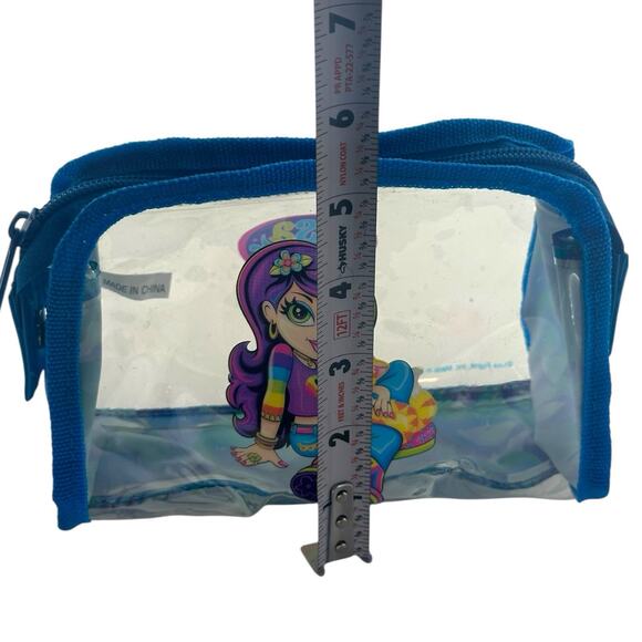 Lisa Frank Girl w/ Cat Kitten Make-Up Vinyl Clear Bag Pen Pencil Case Pouch - Picture 7 of 10